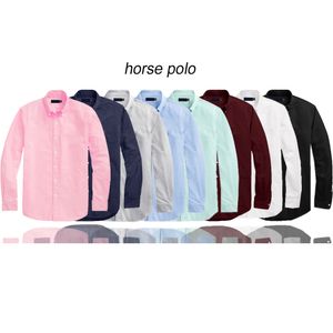 ralph lauren Mens Polo petit cheval de broderie Polos manches longues couleur Solid Slim Fit Business Casual Hommes Chemises Vêtements de haute qualité