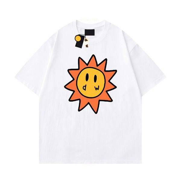 Mens Designer Smiley Sun T-shirt Cartes à jouer Tee Femmes Impression graphique Tshirt Summer Trend Sleeve Chemise décontractée High Street Drews House 569