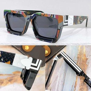 Gafas de sol cuadradas de diseñador para hombre Gafas de sol millonarias Z1910E Estilo oficial de graffiti Último color Marco de fibra de acetato Moda casual Gafas vintage 1165 96006