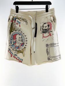 Diseñador para hombre Pantalones cortos de moda de verano Ropa deportiva corta casual Graffiti retratos de fumar Impresión Hombre S Ropa Pantalones de playa