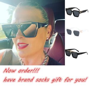 Gafas de sol de diseñador para hombre Gafas de sol 1.1 millonarias Gafas de sol de moda para mujer Gafas clásicas Lis V para exteriores UV400 1.1 Gafas de sol con evidencia con caja y calcetines de regalo