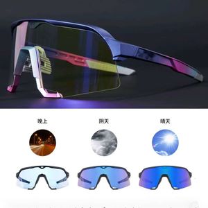 Lunettes de soleil pour hommes 100% S3 Couleurs colorées à vélo de montagne Mountain Bike Riding Lunes pour une utilisation de jour et de nuit, peut couvrir la myopie