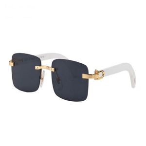 Lunettes de soleil de designer pour hommes pour femmes Pochromic Sunglass sans cadre polarisé corne de buffle lunettes de conduite anti-éblouissement en bois Carti 3182