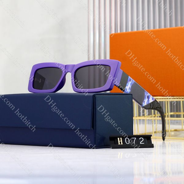 Lunettes de soleil de designer pour hommes Lunettes de soleil rectangulaires rétro Lunettes de plage en plein air pour hommes Lunettes de soleil de conduite à la mode Cadeau de Noël Saint-Valentin avec boîte orange