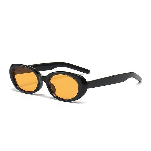 Lunettes de soleil de designer pour hommes Lunettes de soleil pour femmes Lunettes de soleil elliptiques rétro Star Le même genre Polariseur à monture étroite Hip Hop Lunettes de soleil de protection UV m6130 jaune