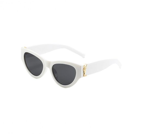 Lunettes de soleil de marque pour hommes Lunettes de soleil pour femmes Marque de luxe Nouveau 94 Nouvelles lunettes de soleil Lettre S Lunettes de mode Cat-eye rétro crème solaire Lettre y lunettes de soleil à petite monture blanc