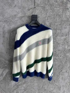 Mens Designer Sweaters Men Men Kleding Gebreide shirt Hals Nek Pullover Streak Mink Wol Lang Slim Fit Coats Single Wool Heren trui Casablanca