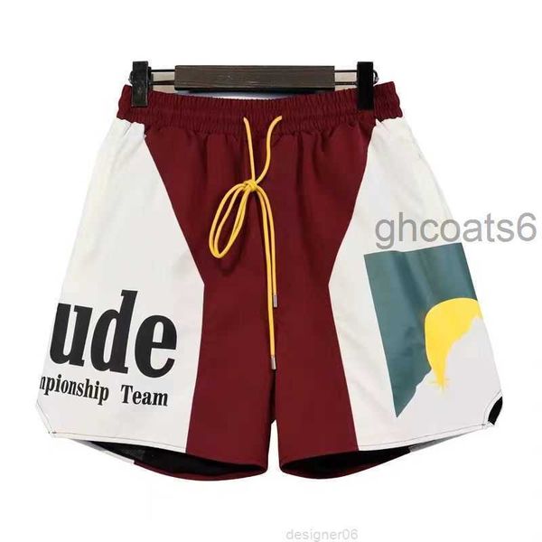 Hommes Designer Swim Shorts Short Homme Designer Shorts Rhude Summer Fashion Pantalons de plage de haute qualité Streetwear Rouge Bleu Noir Violet p Pv84 SP6R 7N2S