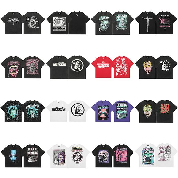 Hommes Designer T Hellstar Chemise Graphique Tee Hip Hop Summer Fashion Tees Femmes Designers Tops Coton T-shirts Polos À Manches Courtes Haute Qualité Hellstars Vêtements