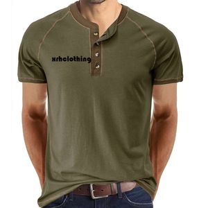 Mens Designer T-shirt 2023 Zomer Summer Korte mouwen T-shirt Henley Shirt Color Matching T-shirt Men