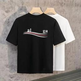 Camiseta para hombres Balenciag ropa diseñadora para mujeres mangas cortas camiseta de bordado camiseta de verano