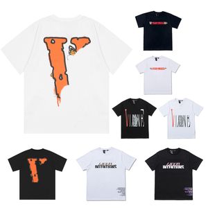 Diseñador para hombre Camiseta Amigos Carta Imprimir Big V Hombres Mujeres Manga corta Estilo Hip Hop Negro Blanco Naranja Camisetas Vlo Tees Tamaño S-XL