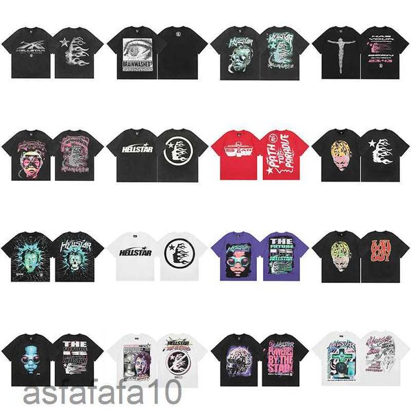 Diseñador para hombre Camiseta Hellstar Graphic Tee Hip Hop Verano Moda Tees Diseñadores para mujer Tops Camisetas de algodón Polos Manga corta Alta calidad Hellstars Ropa ZCNJ