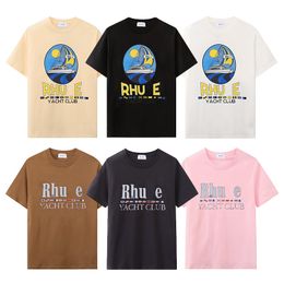 T-shirt de designer pour hommes Marque de luxe Rhu T-shirts Hommes Femmes T-shirts à manches courtes Chemises d'été Hip Hop Streetwear Tops Shorts Vêtements Vêtements Diverses couleurs-18