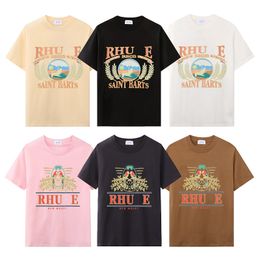 T-shirt de designer pour hommes Marque de luxe Rhu T-shirts Hommes Femmes T-shirts à manches courtes Chemises d'été Hip Hop Streetwear Tops Shorts Vêtements Vêtements Diverses couleurs-2