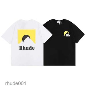 Heren Designer T-shirt Rhude Casual Shirts Heren Dames Zomer Tees Korte mouwen Top Verkoop Luxe Heren Hip Hop Kleding Europese Maten Hoge Kwaliteit Goedkope Korting 3BH XBEW