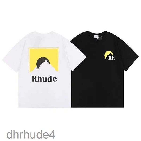 Hommes Designer T-shirt Rhude Chemises décontractées Homme Femmes T-shirts d'été Manches courtes Top Vendre Luxe Hommes Hip Hop Vêtements Tailles européennes Haute Qualité Pas Cher Discount 797 Y7P2