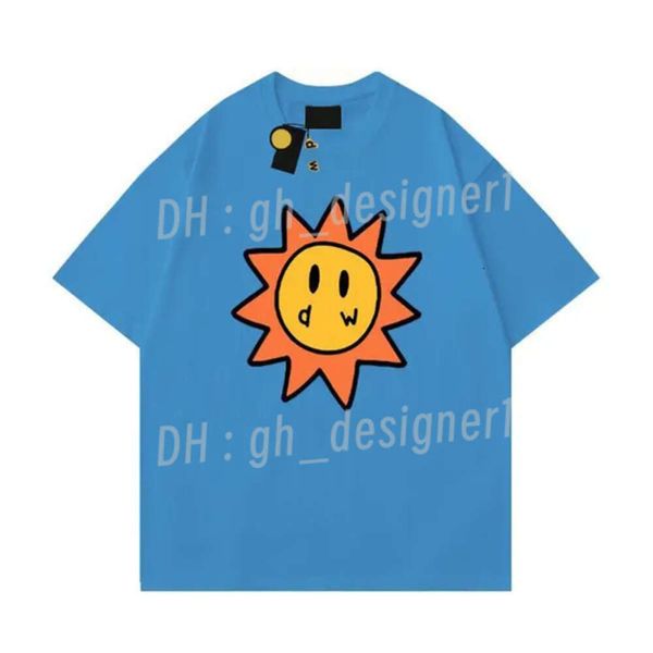 Diseñador para hombre Camiseta Smiley Sun Tee Mujer Impresión gráfica Camiseta Tendencia de verano Manga corta Camisas casuales High Street Drews House Shirt 985