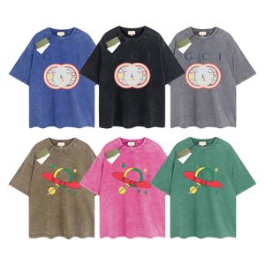 Camiseta de diseño para hombre camisas Gu de verano GuLa de lujo Vintage Retro Washed Tees Mens de manga corta Hip Hop Streetwear Tops Clothing Clothing G-74