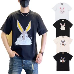 Mens designer t-shirt Tees lettre lapin imprimé Top Fashion Womens Imprimer à manches courtes Col rond Vêtements Plus Tees XXL 3XL 4XL Taille asiatique