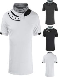 Mens créateurs t-shirts 2020 Nouveau collier de tas massif chemise pu épissage masculin 100 coton tshirts d'été à manches courtes tshi1564755