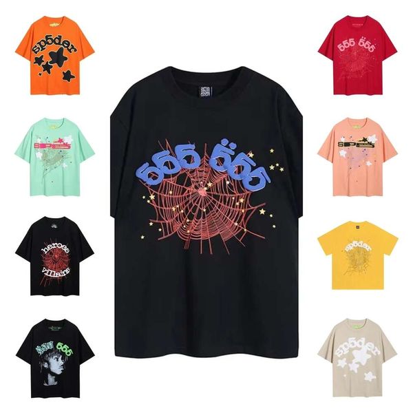 Camisetas de diseño para hombres SP5DER 5555 Camina de algodón Capacidad de manga corta TECLO EMPLEZA HGGEOMÉTRICA HOP HOP ROCA ROCA LOLE GRÁFICA JOVEN TEE TEE CAMISA DE MENSA