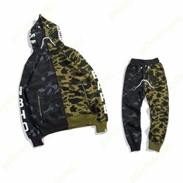 survêtement de designer pour hommes ensembles pour hommes survêtement survêtements survêtements Sports coupe surdimensionnée à séchage rapide Camo Multi Pocket shark blue Hoodie vert rouge Zipper Hoodies M-3XL L5