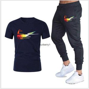 heren designer trainingspak sportkleding sets gestreept 2019 zomer casual ademende t-shirts + shorts herenkleding 2 delige set sportpakken