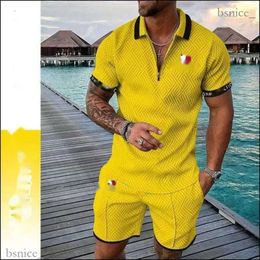 Trajes de diseñador para hombre Tallas grandes 3XL Conjunto de dos piezas de lujo 2023 Otoño Marca Trajes impresos Mezcla de algodón Polo de manga corta Camiseta y pantalones cortos Traje deportivo 514