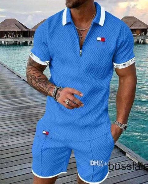 Suits-survêtements de concepteur pour hommes Plus taille 3xl Luxury Two Piece Set 2023 Automne Brand imprimé Ternits Cotton Blend T-shirt Polo à manches courtes et shorts Suit Sports 2222