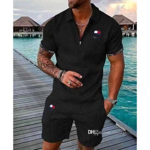 Heren Designer Tracksuits Summer Plus Size 3XL Luxe Tweedekselset Spring Brand Gedrukte outfits Katoen Blend Korte mouw Polo T-shirt en Shorts Sports Suit3ess