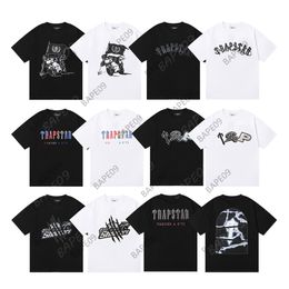 Mens Designer Trapstar T-Shirt Hommes Femmes Lettre Imprimer Tees À Manches Courtes Noir Blanc TShirts Hip Hop Streetwear Vêtements