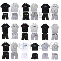 Hommes Designer Trapstar T-shirt Short Set T-shirt Vêtements Tops Saison d'été T-shirt Couleur Blocage Lettre T-shirt Sport Confortable Court Trapstar Survêtement