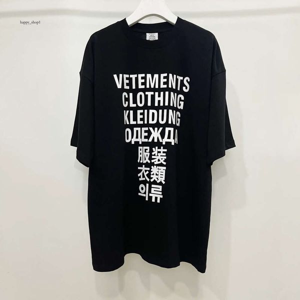 Vetuations de créateurs pour hommes Sweat à capuche Tshirts de bonne qualité sept langues vintage femmes surdimensionnées Tee Vêtements Vets Vetements Fashion Men 913
