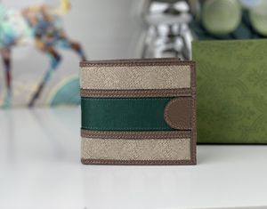 Portefeuille de luxe pour hommes Luxurys Ophidia Sacs à main Classique Double Lettres Titulaire de la carte de haute qualité Mode masculine Sangle rayée rouge-vert Petite pochette avec boîte d'origine