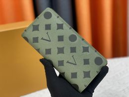 Heren designer portemonnees luxe Brazza portemonnee klassieke flowe brief lange kaarthouders hoogwaardige herenmode Graphite Pixel kleine clutch bag met originele doos