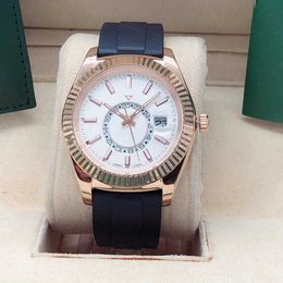 Herenontwerper Work automatische mechanische beweging horloges 41 mm goud alle werkende hemel orologio reloj mode montre de luex hoge kwaliteit