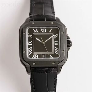 Montre de créateur pour hommes en cuir Santo montres de luxe carré mode cadran blanc quartz reloj étanche vintage wssa0018 dame montres lunette plaqué or xb08 C23