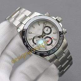 Heren Designer Watch Luxe automatische mechanische beweging Chronograph Watch Keramische ring roestvrijstalen riem vouwen buckle fashion business casual heren horloge