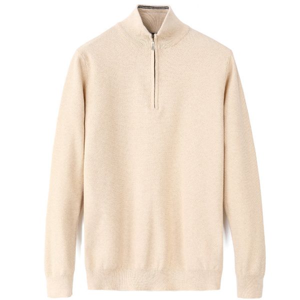 Créateur masculin d'hiver pull pull en tricot à zipper coule cur tricot cavalier zip pliant longs sweatshirt en coton d'automne de marque célèbre