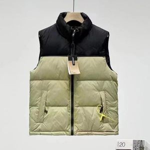 Gilet d'hiver pour hommes, veste sans manches en duvet solide et chaud, veste classique en plumes Weskit, badge de poitrine, vestes d'extérieur chaudes, gilet bouffant, notth face puffer