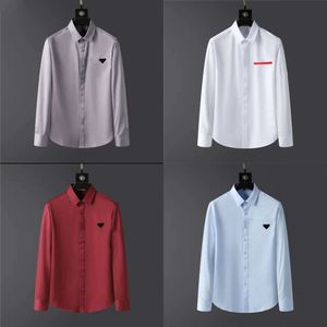 Herenontwerpers Casual shirts Kwaliteit Designer Business TEES Klassiek Lange Mouw Shirt Solid Color Letter Spring Herfst Blouse Plus Maat S/M/L/XL/2XL/3XL/4XL