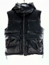 Heren Ontwerpers Down vest Jas Parka Mannen lederen dandy mouwloze Kapmantel Parka Overjas Causale Man Hoody jassen Vrouwen Kleding