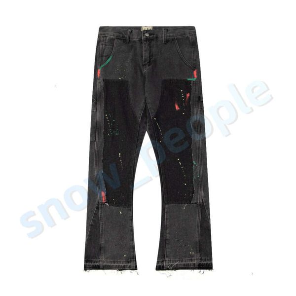 Diseñadores de hombre Hip Hop Jeans acampanados desgastados Racped Fit Slim Denim pantalones Mans Pantalones Lavados