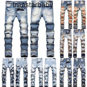 Designers pour hommes miris jeans en détresse du motard déchiré slim denim droit pour les hommes imprimement pour femmes armée pantalon skinny pantalon
