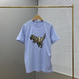 Diseñadores de hombres estilo cardamomo moderno a juego para hombre pequeño Elefante volador Monstruo Pulgón para parejas Camiseta de manga corta con cuello redondo E7K Q1RX#