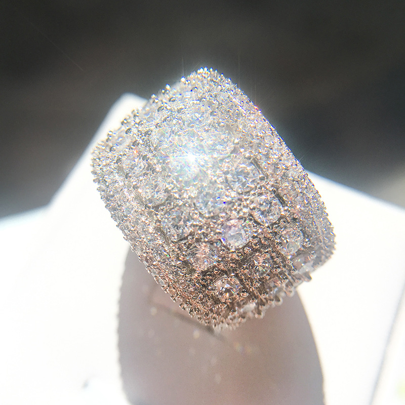 Mens Silver Diamond Stones Ring Bagues de fiançailles de mariage de mode de haute qualité pour les femmes