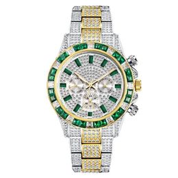 Mens Diamond Watch designer montres de luxe de haute qualité Luminous Quartz-Battery Stainless Steel 42mm montres