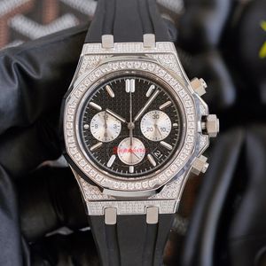 Heren diamanten horloge volledig diamant quartz mechanisch uurwerk horloge 42 mm waterdicht mode zakelijke horloges luxe
