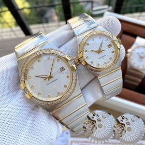 Heren diamanten horloge Ghadi mechanisch automatisch roestvrij staal heren dames mode vouwsluiting waterdicht ronde hand